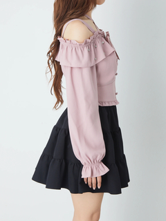 ぽんぽんリボンオフショルTOPS