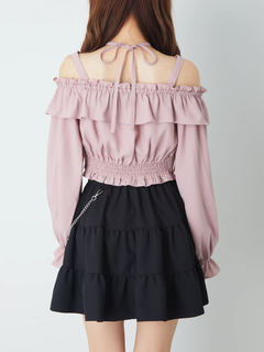 ぽんぽんリボンオフショルTOPS