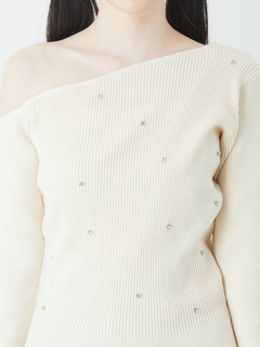 キラキラフェザーオフショルニットTOPS