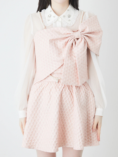 ふくれジャガードリボンビスチェ