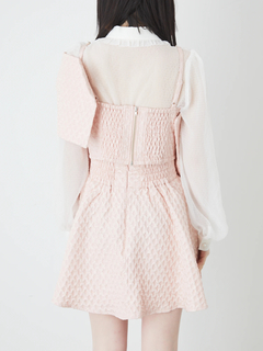 ふくれジャガードリボンビスチェ