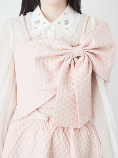 ふくれジャガードリボンビスチェ