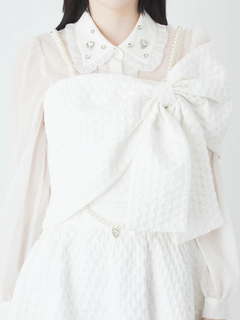 ふくれジャガードリボンビスチェ