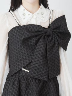 ふくれジャガードリボンビスチェ