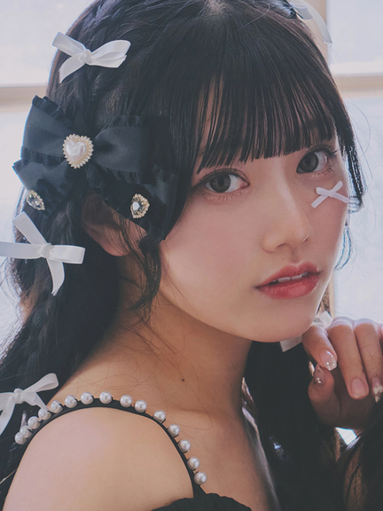 ハートビジューバレッタ(ピンク)