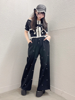 オフショルリボンパーカー