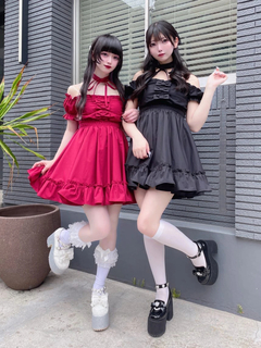 おリボンオフショルドーリーワンピース