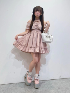 おリボンオフショルドーリーワンピース