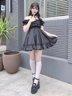 おリボンオフショルドーリーワンピース