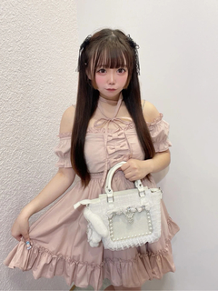 おリボンオフショルドーリーワンピース