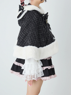 ネコちゃんキラキラツイードポンチョ