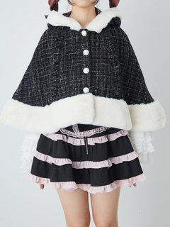 ネコちゃんキラキラツイードポンチョ