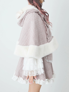 ネコちゃんキラキラツイードポンチョ