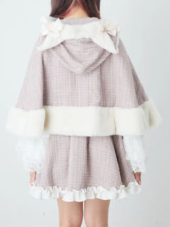 ネコちゃんキラキラツイードポンチョ