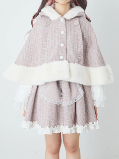 ネコちゃんキラキラツイードポンチョ