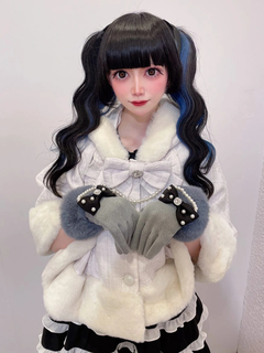 ネコちゃんキラキラツイードポンチョ