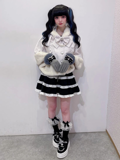 ネコちゃんキラキラツイードポンチョ