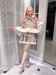 ネコちゃんキラキラツイードポンチョ