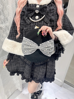 ネコちゃんキラキラツイードポンチョ