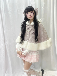 ネコちゃんキラキラツイードポンチョ