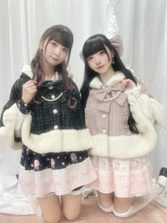 ネコちゃんキラキラツイードポンチョ