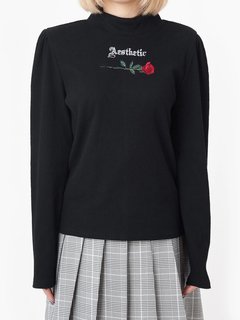 ローズ刺繍テレコTOPS