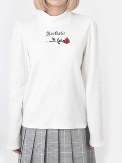 ローズ刺繍テレコTOPS