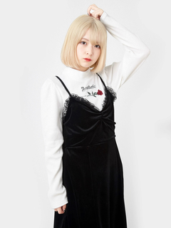 ローズ刺繍テレコTOPS