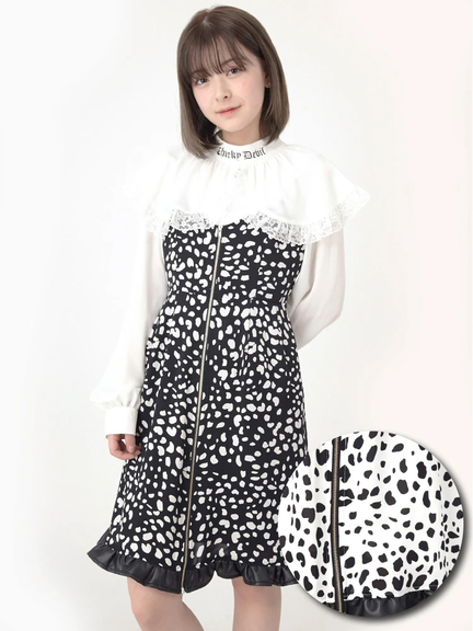 ダルメシアンプリントキャミワンピ(ホワイト)