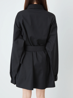 ロゴプリントシャツワンピース