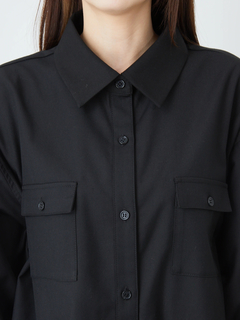 ロゴプリントシャツワンピース