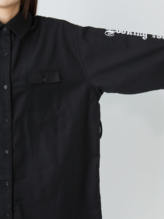 ロゴプリントシャツワンピース