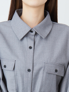 ロゴプリントシャツワンピース