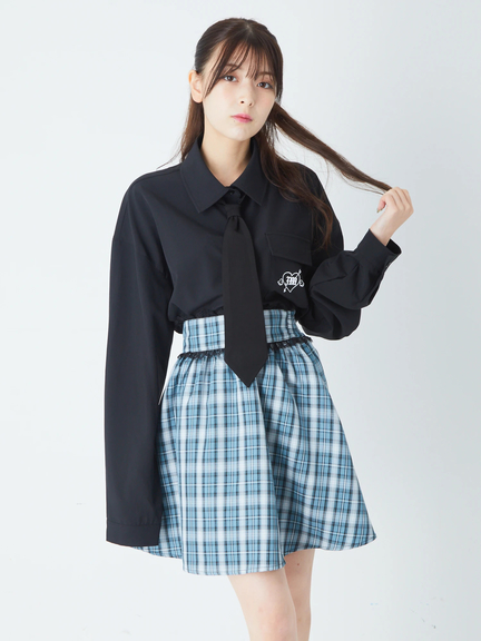 チェックギャザーSK(イエロー)