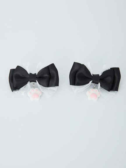 にくきゅうリボンクリップ(ブルー)