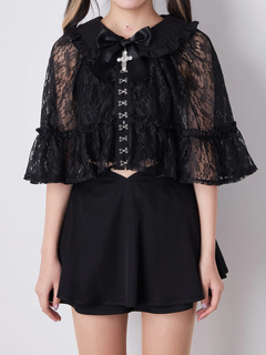 クロスリボンフリルケープ