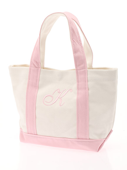 イニシャル刺繍入りミニキャンバスBAG