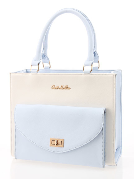 アウトポケット付きバイカラーBAG