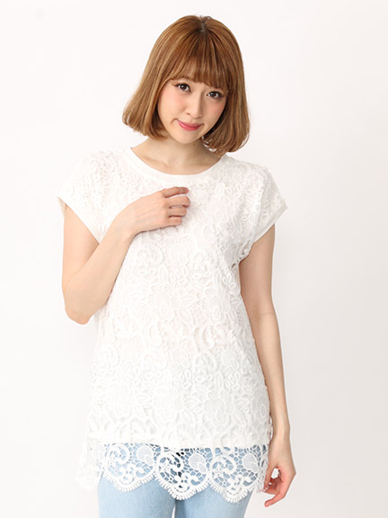 フロントレースTシャツ