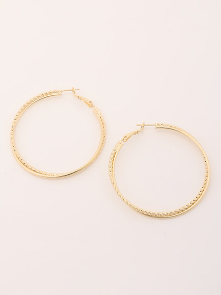 カッティングメタルフープピアス