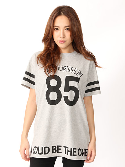 ナンバーロゴプリントオーバーTシャツ