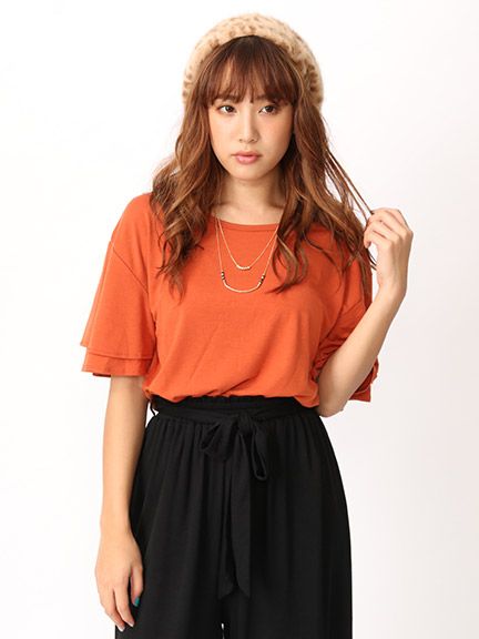 ネックレス付きティアードスリーブTOPS