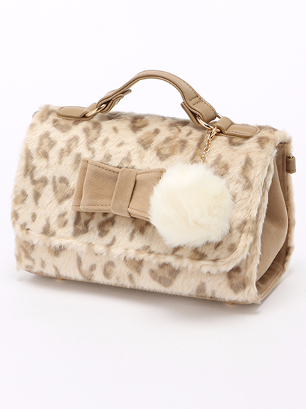 レオパード柄ファーチャーム付きBAG