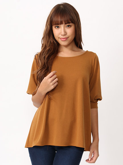 袖パフ後リボンＴＯＰＳ
