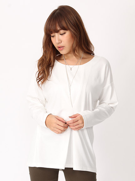 ネックレス付きタックカットTOPS