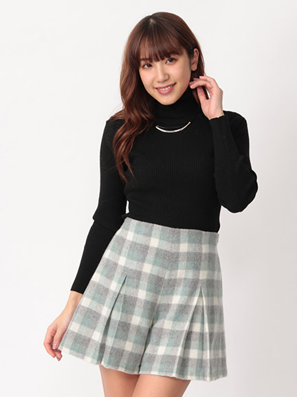起毛チェックキュロット