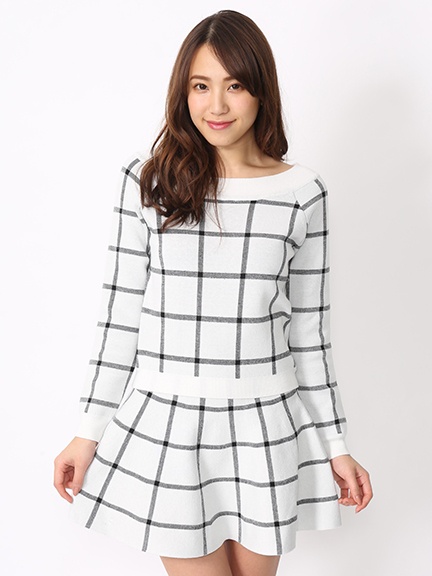 格子柄ニットセットアップ Cecil Mcbee セシルマクビー のセットアップ ファッション通販 Ailand アイランド