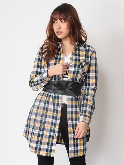 チェックロングシャツセット