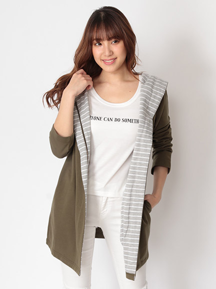 裏ボーダーTOPS＋インナーＴシャツ