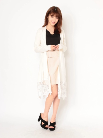 裾レースニットロングカーデ Cecil Mcbee セシルマクビー のカーデ ファッション通販 Ailand アイランド